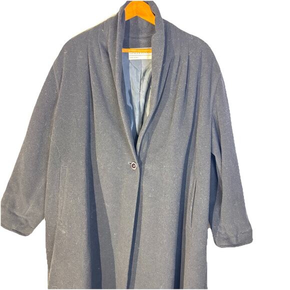 Cinzia Rocca Italy Wool Coat Black Womens Collared Overcoat Size US 8 - Picture 4 of 8